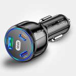 3 pordiga USB autolaadija Kiirlaadimise Adapter iPhone Samsung Xiaomi jaoks, Juoda