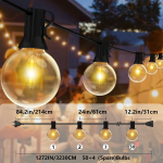 G40 LED String Tuled &Otilde;ue Terrassi Lamp, 106FT/32,3M-50+4Lemputės