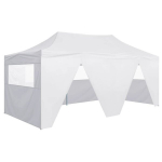 vidaXL professionaalne kokkupandav peotelk 4 seina 291 x 580 x 315 cm, teras valge