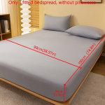 1tk Harjatud Paigaldatud Voodilina, Punane Pehme Madratsikaitse., JC Single Layer Fitted Sheet-&scaron;viesiai pilka