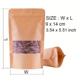 100tk Kraft Paber Kotid L&auml;bipaistva Akna, Isesulguvad Kotid, 9 * 14 cm / 3,54 * 5,51 colio