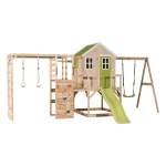 Laste puidust m&auml;nguv&auml;ljak lium&auml;e, kiige, treeningseinaga, Wendi Toys M24L-G, roheline, 342 x 508 x 242 cm