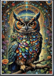 5D Extra Large Crystal Owl Diamond Art Kit &ndash; t&auml;ispuurimiskomplekt akr&uuml;&uuml;list PMMA teemantmaalimise komplekt, loomateemaline mosaiigiga k&auml;sit&ouml;&ouml;komplekt, sobib t&auml;iskasvanutele ja algajatele, sobib suurep&auml;raselt kodukaunistuseks ja seinakunstiks
