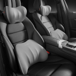 Auto Nimmepadi, M&auml;luvaht Turvapadi, Seljatugi. , 02 Modeliai (atminties putplasčio juosmuo + galvos atrama) Pilka 1 rinkinys