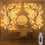 1tk 8 Valgustusrežiimid Lummatud Paju Viinapuude Tuled Dekoratsiooniks 1.8m/5.9ft USB Oksatuled, 96LED Puutuled.