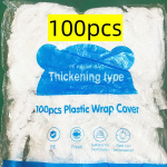 100-Pakk Elastsed Toidukiled - &Uuml;hekordsed, Lekkevabad Plastikust Kaaned , Baltas