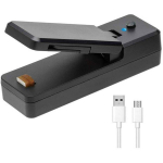 1tk Mini Koti Kinniti, USB Laetav K&auml;sitsi Soojus Vaakum Kinniti, Juoda