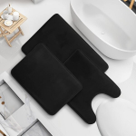 3tk Eriti Paks Memory Foam Vannimatt Komplekt - Kiirelt Imav, Libisemiskindel, Masinpestav, Pehme Ja Mugav., Juoda