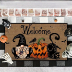 Halloween Tervitus Uksematt 1 tk - Masinkootud Pol&uuml;ester Vaip, 15,7x23,6 colio / 40x60 cm