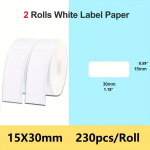 2rulli Phomemo kleepetiketid D30 termoprinterile, 15mmX30mm , 2Rintiniai 15*30*230 balti