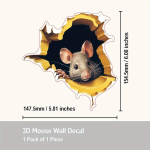 3D Efekt Isiksus Hiireauk Kleebis Veekindel Sein Decoratsioon, YM-3DLSD017-CC