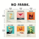 6tk Klassikaline Baarik&auml;rudekoratsioon, Trendikas Kokteiliplakat, V&auml;rviline Seinal&otilde;uend. Pickify