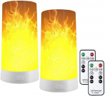 2 tk LED leegi efekti valgustid, USB-laetavad kaugjuhtimispuldi ja taimeriga