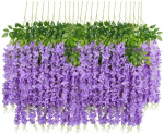Kunstlilled, 24 tk Kunstlilled v&otilde;ltsitud Wisteria viinapuu siidlill pulmakaunistuseks kodu- ja aiapeokaunistuseks,