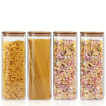 klaasist anum, 4 vnt. kvadratinis sandarus stiklainis-2100 ml