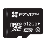 Telefoni m&auml;lukaart Ezviz 512 GB UHS-I Class 10 Smart MicroSD-kaart Full HD video jaoks r90mbps/w50Mbps