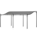 Outsunny Kinnitatav lehtmaja pergola katusega, vetth&uuml;lgav lehtmaja varikatus, vabalt seisev aiamaja lehtmaja terrassi lehtmaja varikatus p&auml;ikesekaitse terrassi aeda u. 3x5x2,5 m tumehall, Tamsiai pilka