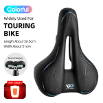 (-B V&auml;rviline tagatuli)WEST BIKING Jalgratta sadul MTB Mountain Road Bike Seat PU nahast t&auml;idetud rattapadi Mugav p&otilde;rutuskindel jalgratta sadul, (-B spalvingas galinis žibintas)