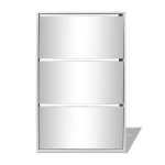 jalatsikapp，3 sahtliga kingakapp peegliga tamm 63 x 17 x 102,5 cm CFE116865