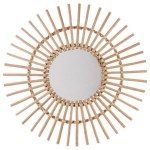 Punutud seinapeegel Sun 58 cm Wlooduslik v&auml;rv, kaasaegne kuju, elegantne ja stiilne sisustusaksessuaar., Pintas sieninis veidrodis Saulė 58 cm Pnatūralios spalvos, modernios formos, eleganti&scaron;kas ir stilingas interjero aksesuaras