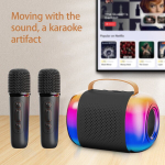 Muusikakeskus Kaasaskantav k&otilde;lar, juhtmevaba Bluetooth-k&otilde;lar, Bluetooth-k&otilde;lar kodune juhtmevaba karaokek&otilde;lar mikrofon, laste v&auml;lilaulmine, v&auml;ike kodune KTV
