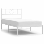&uuml;heinimese voodi，t&auml;iskasvanu voodi，metallist voodiraam peatsiga, valge, 90 x 190 cm CFE2765871