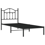 &uuml;heinimese voodi，t&auml;iskasvanu voodi，metallist voodiraam peatsiga, must, 90 x 190 cm CFE3322789