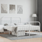 kaheinimese voodi，t&auml;iskasvanu voodi，metallist voodiraam peatsi ja jalutsiga, valge, 140 x 200 cm CFE7762010
