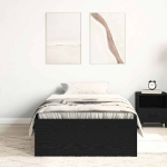&uuml;heinimese voodi，t&auml;iskasvanu voodi，peatsiga voodiraam, ilma madratsita, must tamm 90x200 cm CFE2306798