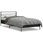&uuml;heinimese voodi，t&auml;iskasvanu voodi，voodiraam, must, 90 x 200 cm, tehispuit ja metall CFE4001560