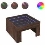 kohvilaud，tugitoolilaud，diivanilaud LED-tuledega, pruun tamm, 50x50x30 cm CFE816335