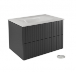 Seinale kinnitatav vannitoakapp kraanikausiga Besco Akya Linea, 66 cm, hall/valge