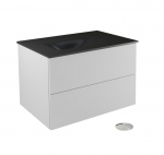 Seinale kinnitatav vannitoakapp kraanikausiga Besco Akya Classic, 76 cm, valge/hall