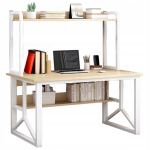 Kaasaegne ristk&uuml;likukujuline arvutilaua Valge Loft hele tammepuu
