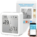 Nutikas WiFi temperatuuri ja niiskuse induktsioonandur koos kellaaja ja kuup&auml;eva kuvaga LIVMAN