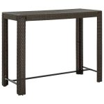 vidaXL aia baarilaud, pruun, 140,5 x 60,5 x 110,5 cm, pol&uuml;rotang