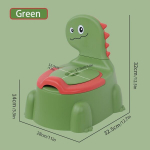 Dinosaurusteemaline Laste Potitreeningu Tool - Mugav, Kergesti Puhastatav Lastetualeti Iste Astmelauaga, Roheline