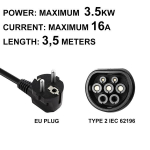 Taysla 3,5kW elektriauto laadija - 16A 2. t&uuml;&uuml;pi kaasaskantav EV laadija - 3,5kW 1. t&uuml;&uuml;p