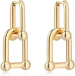 (Gold-E2404SY623) 18K kuldplaanitud paberklip k&otilde;rvar&otilde;ngad Trendy h&uuml;poallergeense link K&otilde;rvar&otilde;ngad naistele ahela deklaratsioon K&otilde;rvar&otilde;ngad Dangle Hoops ristk&uuml;likuk&otilde;rvar&otilde;ngad Ehted