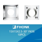 FHONK FK08 10tk Ruutnurgad Karbiidist Lisad 4 Serva 15x15x2.5mm 30 kraadi 4R0.5 Asendus Puidut&ouml;&ouml;tlemiseks Spiraal Helikaalne H&ouml;&ouml;vli L&otilde;ikuripea