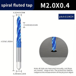 Spiraalmasina kraanid, imporditud nanosinised kraanid roostevabale terasele., M2