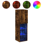 LED-tuledega telerikapp，TV Kapp，telerialus, suitsutatud tamm, 30,5 x 30 x 102 cm CFE180256