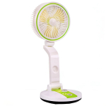 Kaasaskantav juhtmeta ventilaator LED-valguse ja akuga, roheline