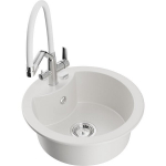 &Uuml;hekordne graniidist valamu Mexen Diego k&ouml;&ouml;gisegistiga Duo, Valge - 6512-20-671701-02