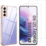 Samsung Galaxy S21 5G jaoks pukseeritud kaitsekott ja 2 klaasi kaitsekile Phonillico&reg;