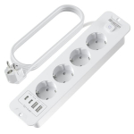 Lauaarvuti Pistikupesa Riba, 4 EU Pesa, 2 USB A ja 2 USB-C, 2 Meetrit Kaabel., 4A2U2C-WH
