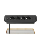 Lauaarvuti toiteplokk, 2 m kaabel, 4 v&auml;ljat&otilde;mmatavat pistikupesad, 2 USB-A, 2 USB-C, l&uuml;liti, k&ouml;&ouml;kidele, kontoritele, &otilde;pperuumidele, must.