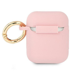 Guessi &uuml;mbris AirPodidele GUA2SSSI Pink Silicone Vintage Script
