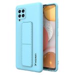 Wozinsky Kickstand Case Silicone Stand Cover for Samsung Galaxy A42 5G Light Blue (Light blue || Niebieski)