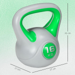Kettlebell 16 kg, lameda p&otilde;hjaga, roheline